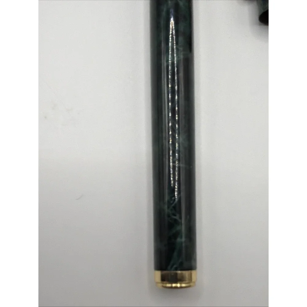 Vintage Pelikan Triari Ball Point Pen Green Marble & Gold